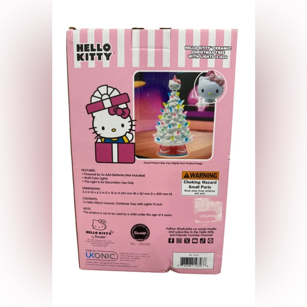 The Hello Kitty Ceramic Christmas Tree with Multi-Color Lights by Ikonic - Picture 7 of 12